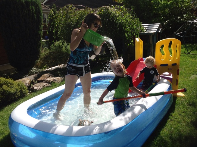 Fun in the sun in the pool! Surrey, British Columbia Canada