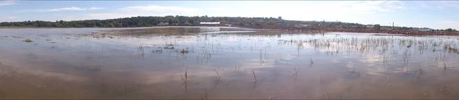 180 Degrees of Wolfville Harbour at High Tide. Highest tides in the World. Wolfville, Nova Scotia Canada