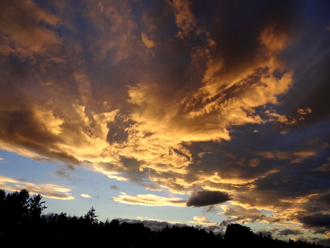Dramatic evening clouds Royston, British Columbia Canada