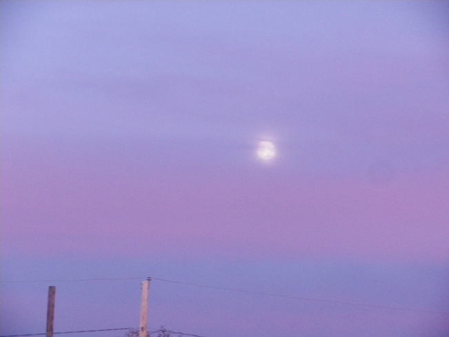 pink and blue moon Alberta Beach, Alberta Canada