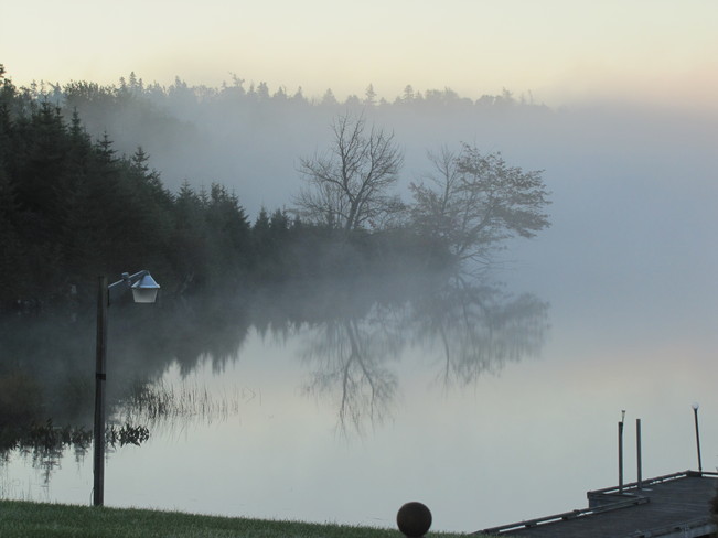 Fog On The Lake Sherbrooke, Nova Scotia Canada