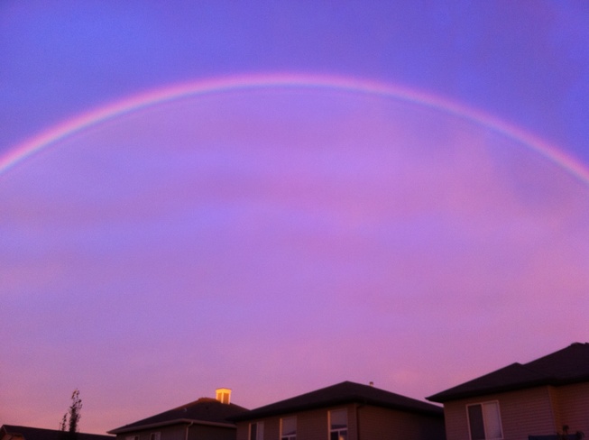 rainbow sunrise Edmonton, Alberta Canada