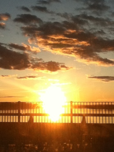 sunset on the bridge Fredericton, New Brunswick Canada