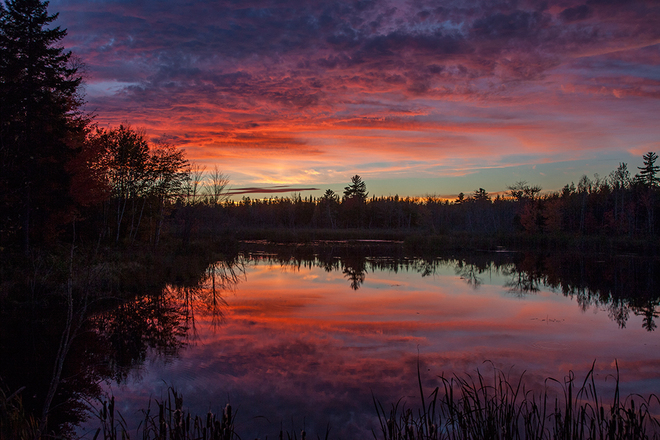 Sunset over lake Fredericton, New Brunswick Canada