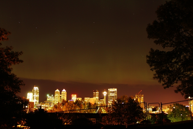 Auroras over downtown 