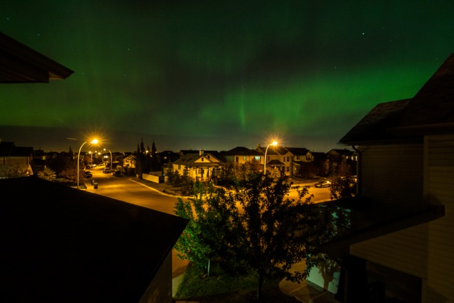 Glimpse of Northern Lights Calgary, Alberta Canada