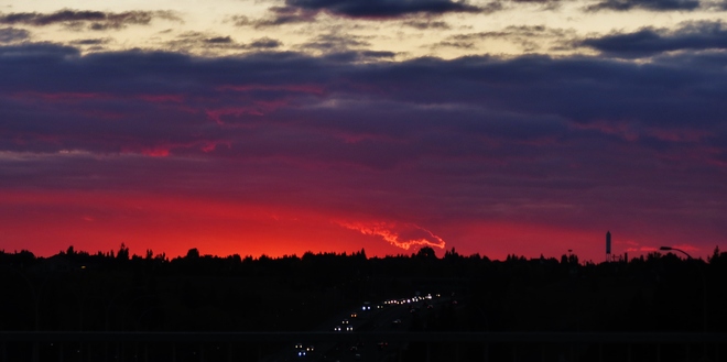 sun set Edmonton, Alberta Canada