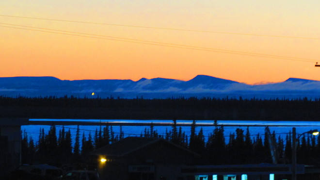 Sunset over The Mackenzie Inuvik, Northwest Territories Canada
