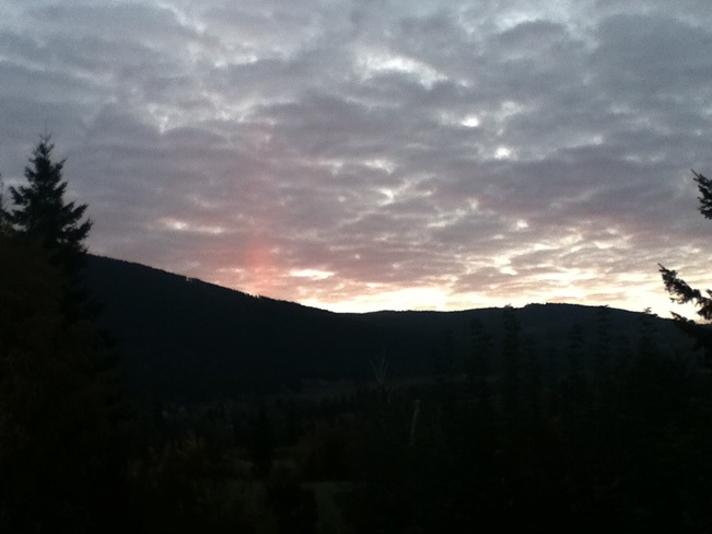 Sunrise above Larch Hills Salmon Arm, British Columbia Canada