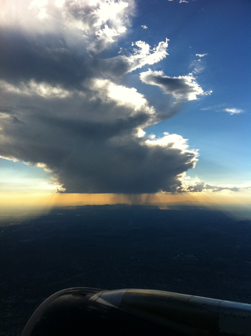 Late afternoon storm from the air Phoenix, Arizona United States