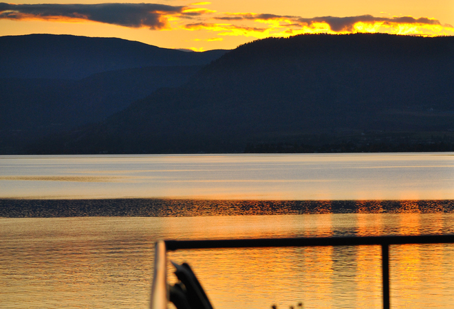 Okanagan Lake October Sunset South Kelowna, British Columbia Canada