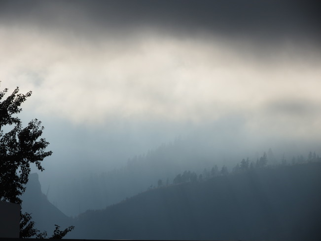 Fog Shrouded Mountains Penticton, British Columbia Canada