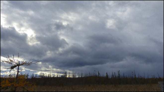 Sherriff Creek, stormy clouds. Elliot Lake, Ontario Canada