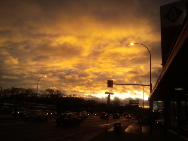 Golden sunset Winnipeg, Manitoba Canada