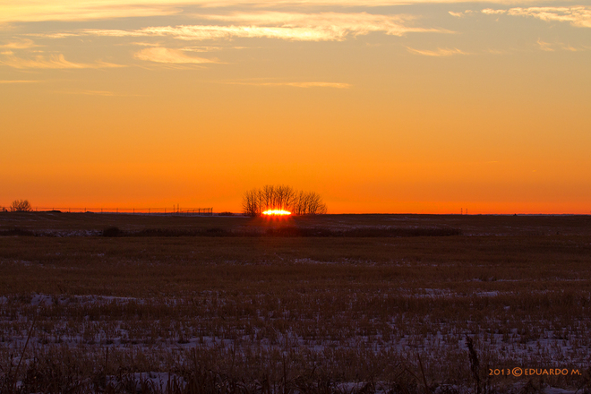 Orangey Sunrise Airdrie, Alberta Canada