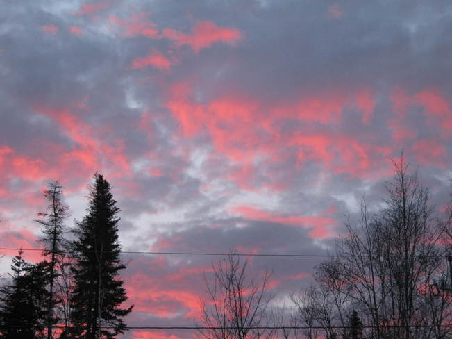 red sky Oromocto, New Brunswick Canada
