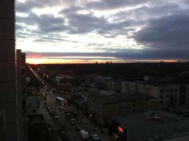 Sunset on Corydon Avenue Winnipeg, Manitoba Canada