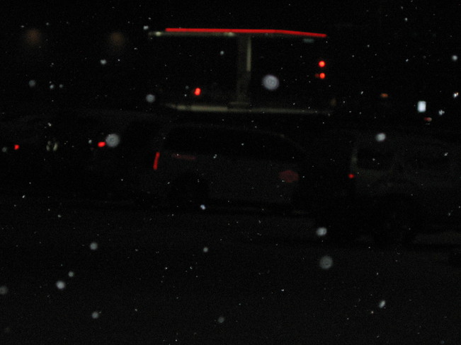 NIGHT SNOWFALL IN FORT MCMURRAY,ALBERTA, CANADA. Anzac, Alberta Canada