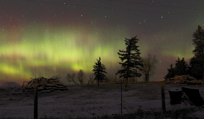 northern lights Brooks, Alberta Canada