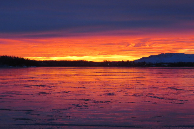Beautiful November sunset Timmins, Ontario Canada