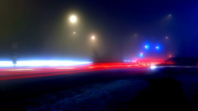 Foggy Driving Airdrie, Alberta Canada