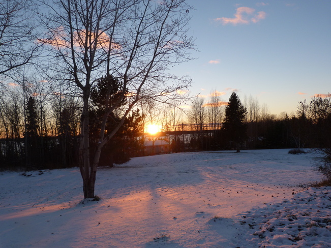 Sunrise reflecting on the snow-1 Wabigoon, Ontario Canada