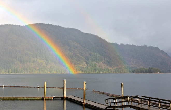 "When the morning gathers the rainbow" Lake Cowichan, British Columbia Canada