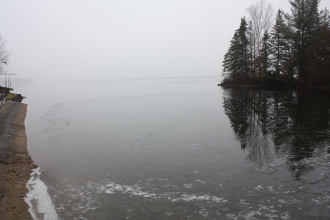 Fog and Ice around Cameron Lake Fenelon Falls, Ontario Canada