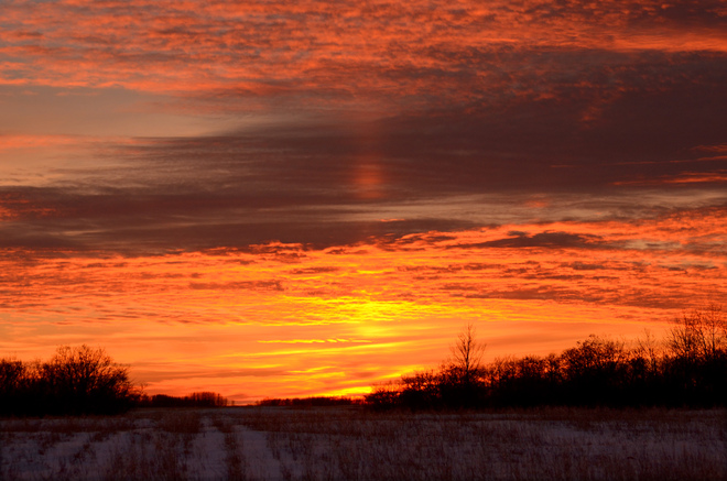 winter sunset Davidson, Saskatchewan Canada