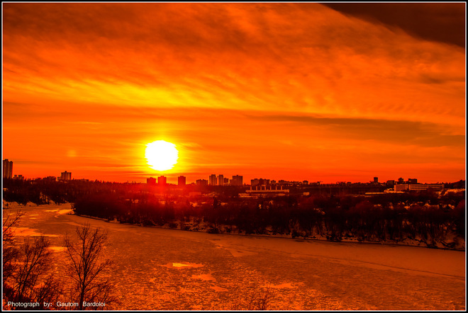 Breathtaking sunset Edmonton, Alberta Canada