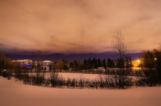 low clouds last night St. Albert, Alberta Canada