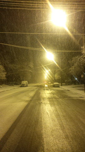 Snowy Night In Hamilton Hamilton, Ontario Canada