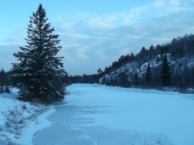 Frozen Massey Creek Massey, Ontario Canada