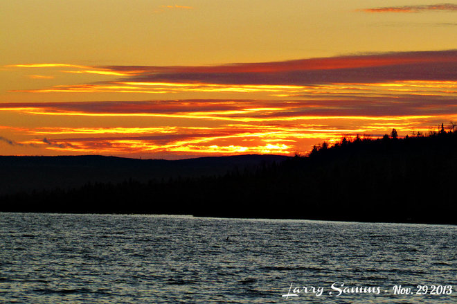 Sunset at West Pond Springdale, Newfoundland and Labrador Canada