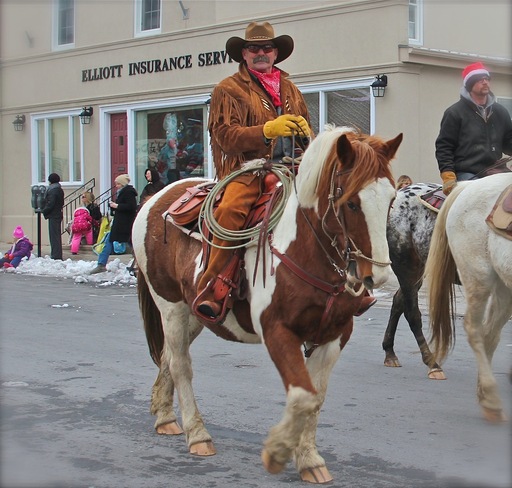 Cowboy at the Santa Claus Parade Port Hope, Ontario Canada