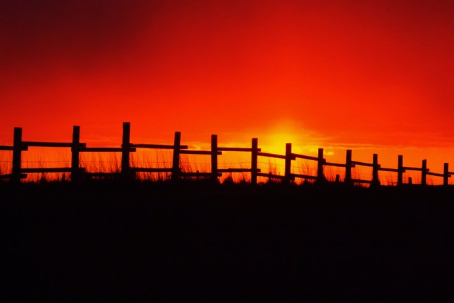 sunset fence Sea View, Prince Edward Island Canada