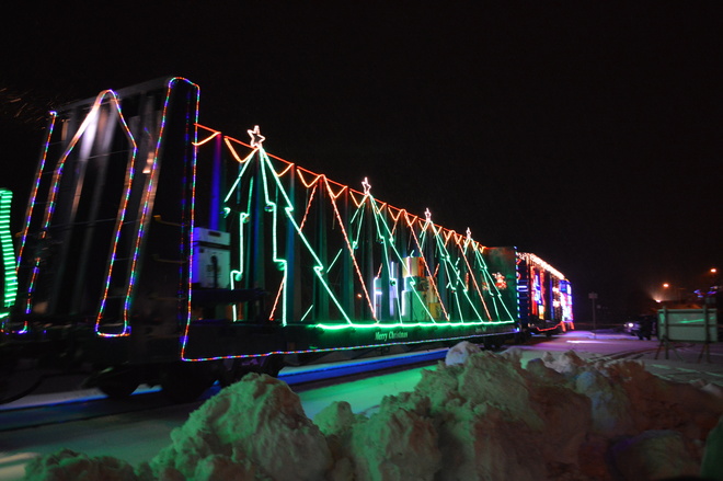 Christmas Train Cars Cobalt, Ontario Canada