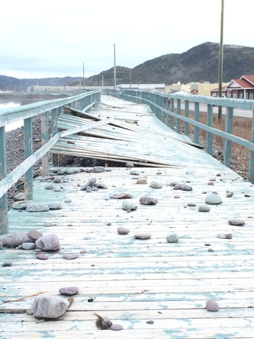 Boardwalk ripped up Placentia, Newfoundland and Labrador Canada