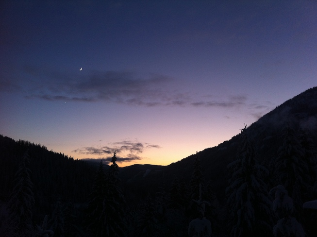 Moon over the Mountains Rossland, British Columbia Canada