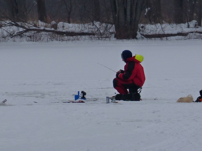 Early Ice Fishing Ottawa, Ontario Canada