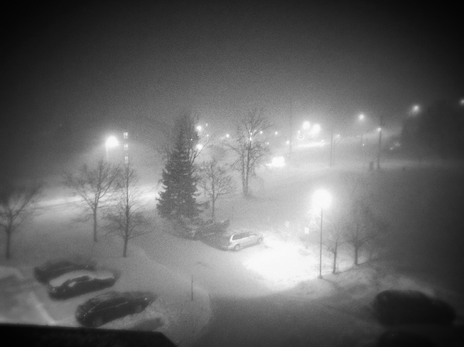 Cold Snowy Night Orillia, Ontario Canada