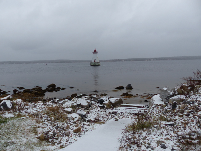 Snowy Sandy Point Shelburne, Nova Scotia Canada