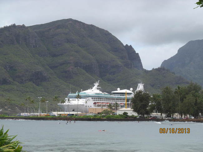 Our cruise ship in Kauai, Hawaii 