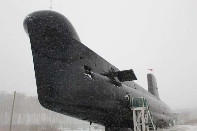 HMCS OJIBWA in Snow at Port Burwell Port Burwell, Ontario Canada