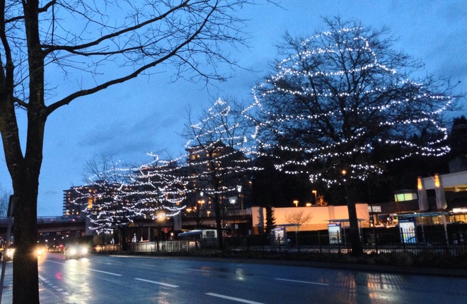 Christmas street lights West Vancouver, British Columbia Canada