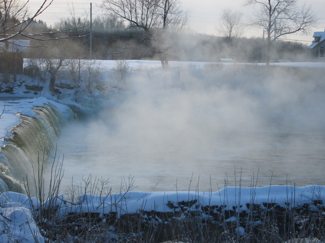 frozen mist over Latta Dam Latta, Ontario Canada