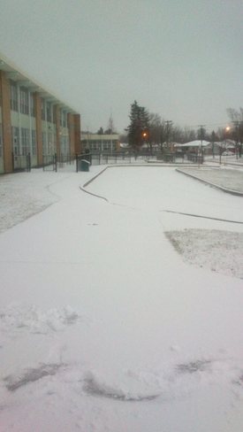 Snow at Beaumonde heights jk school Etobicoke, Ontario Canada