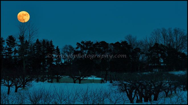 December full moon Port Dover, Ontario Canada