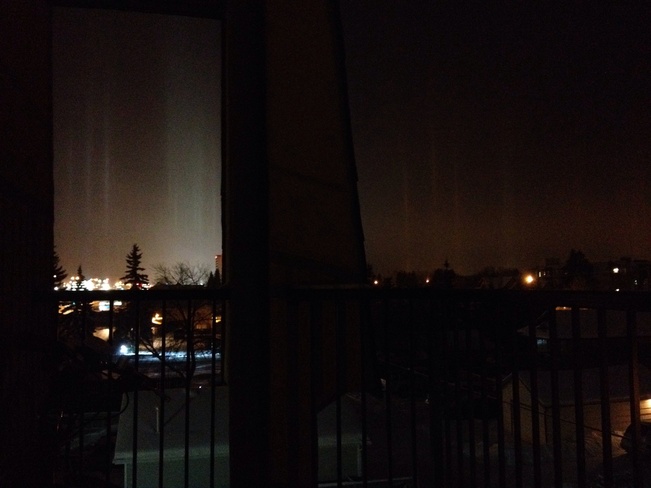 Light pillars or aurora? Red Deer, Alberta Canada