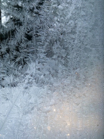 Ice crystals on window Killaloe, Hagarty and Richards, Ontario Canada